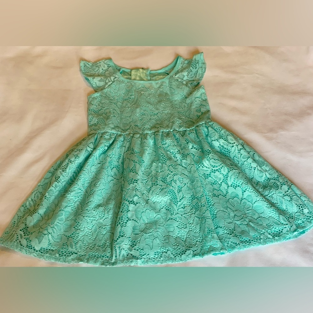 The Children's Place Mint Lace Flutter Sleeve Dress